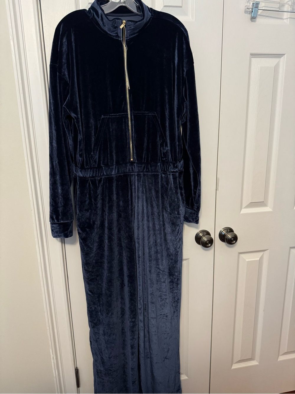 Fabletics Velour Zip-Up jumpsuit NWT XXL Deep Navy Luxe Jumpsuit
